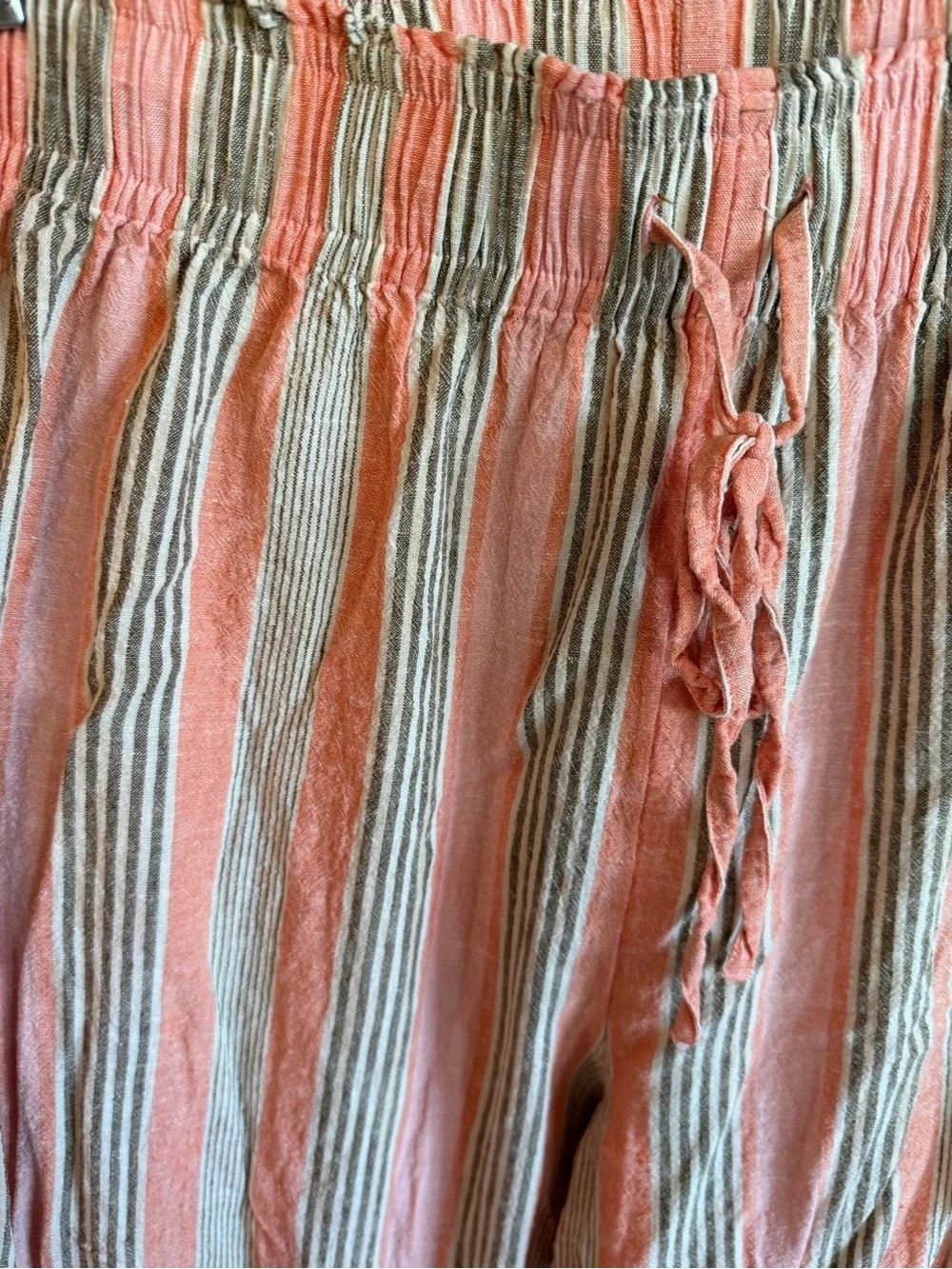Free People Corfu striped cotton linen set, large, Canyon stripe